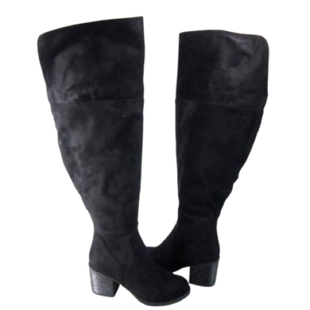 Journee Collection Black Over-the-Knee Boots